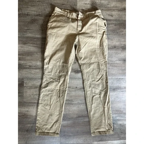 Taylor Stitch The Foundation Democratic Pants Organic Khaki Chino 34 READ Hole - Picture 1 of 13